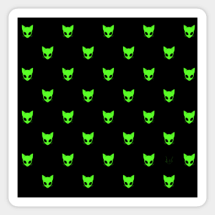 Aliencat black background flat style Sticker